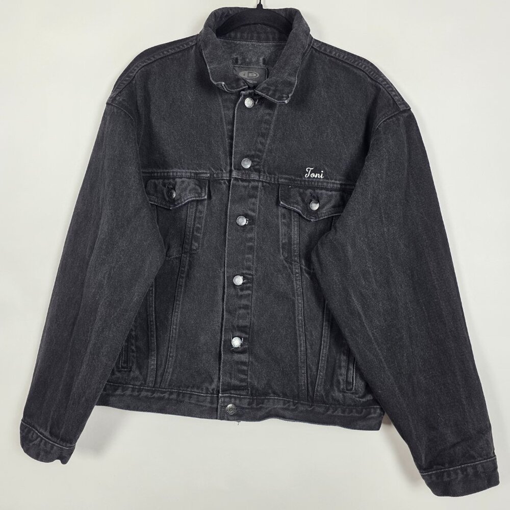 Vintage ID Wear Hairspray The Musical Embroidered Mens Large Black Denim Jacket